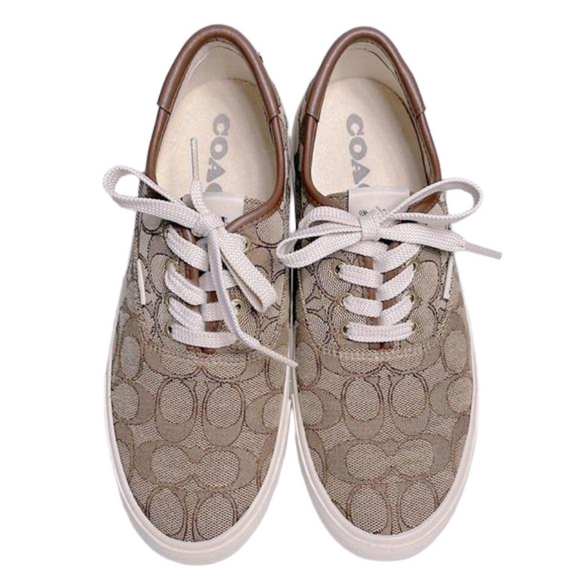 COACH CitySole Signature C Logo Khaki Low Top Sneakers Women’s Size 7 New - Picture 4 of 15